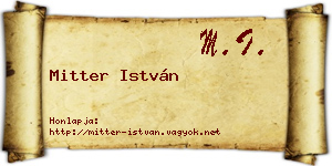 Mitter István névjegykártya